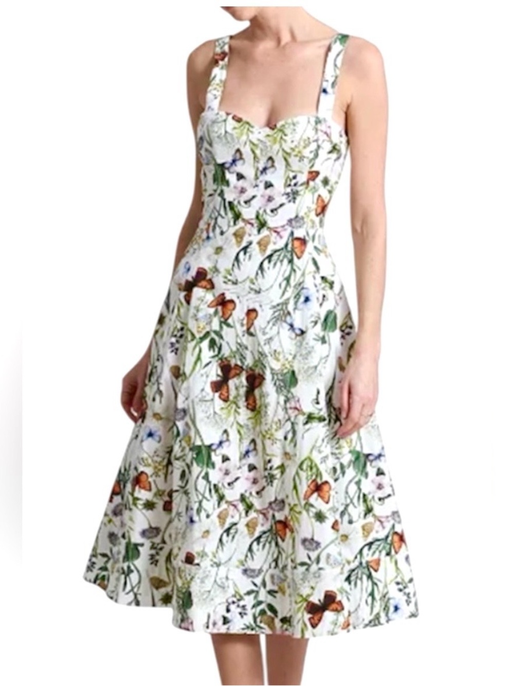 Avec Les Filles butterfly floral corset seamed maxi dress